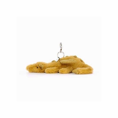 Jellycat Golden Dragon Bag Charm New Zealand | MJDZP9870